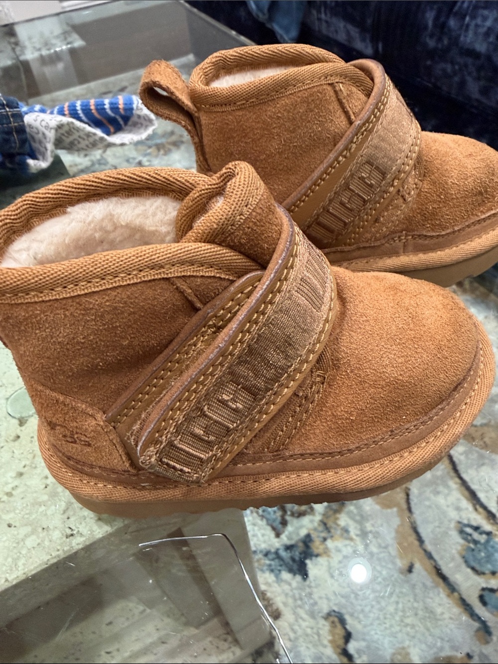 UGG Kids Chestnut Shearling-Lined Slippers